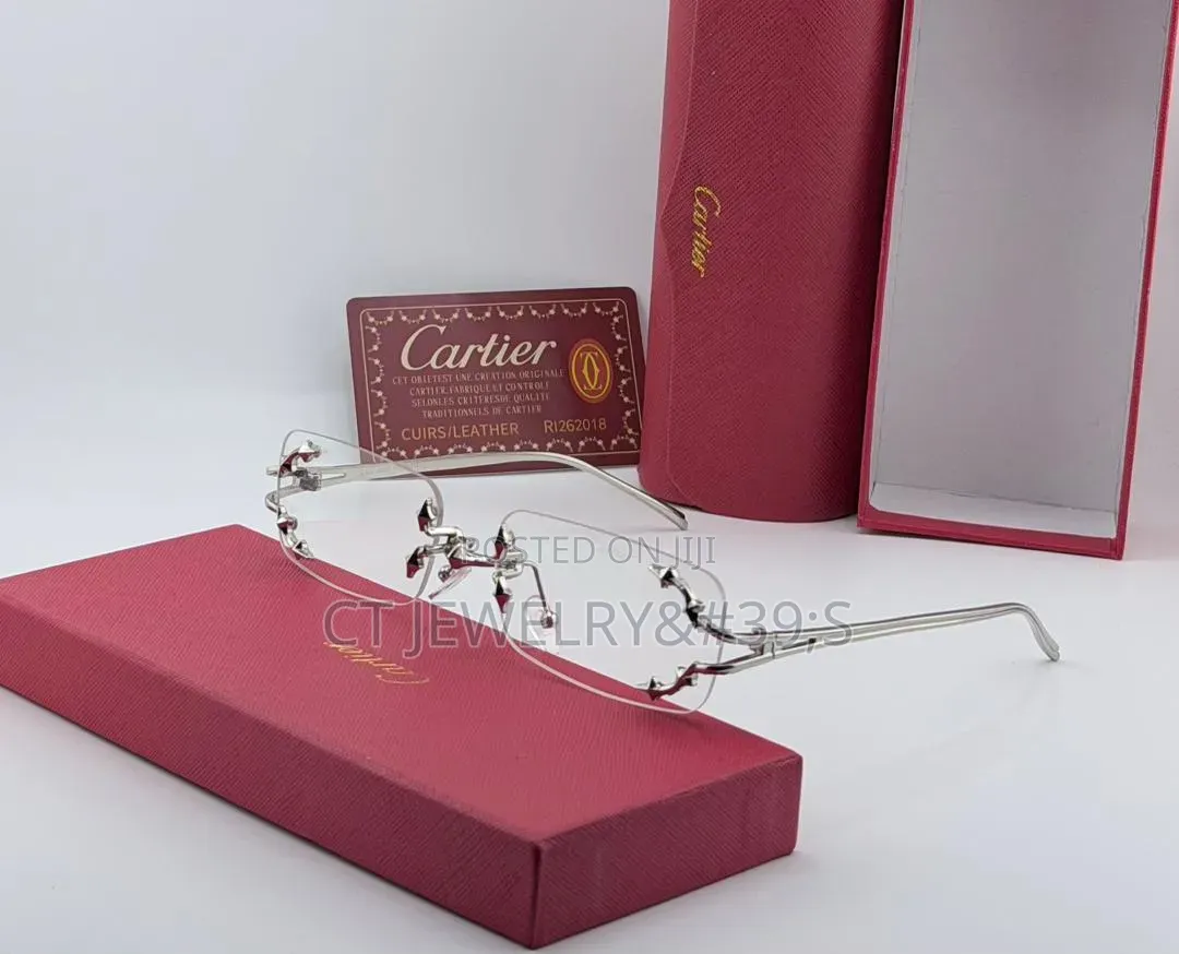 CARTIER Rimless Rectangular Sunglasses Design in Unique Style