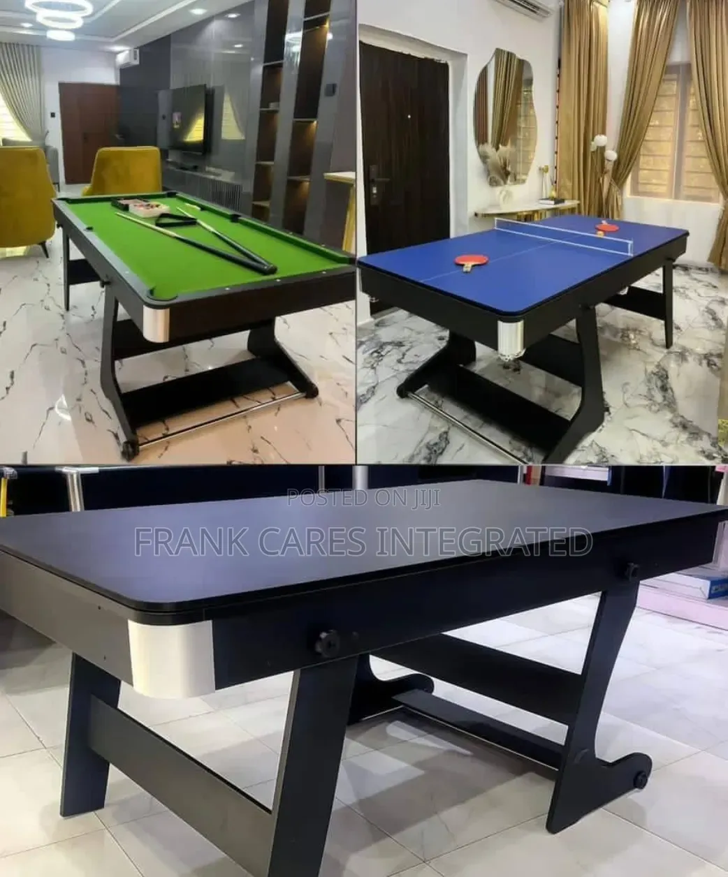 3in1 Snooker Board With Dining Top and Table Tennis