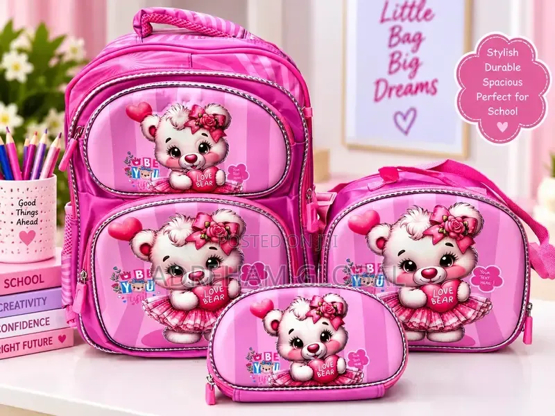 3in1 Cute 3d Carton Character SCH Bag,lunch Bag,pencil Case( Primary)