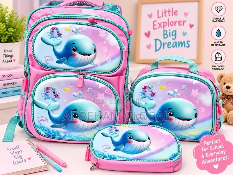 3in1 Cute 3d Carton Character SCH Bag,lunch Bag,pencil Case( Primary)