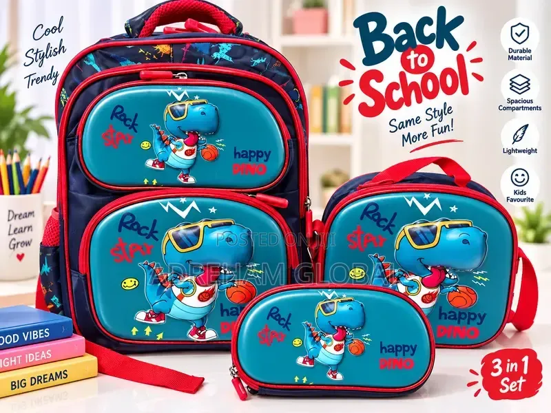 3in1 Cute 3d Carton Character SCH Bag,lunch Bag,pencil Case( Primary)
