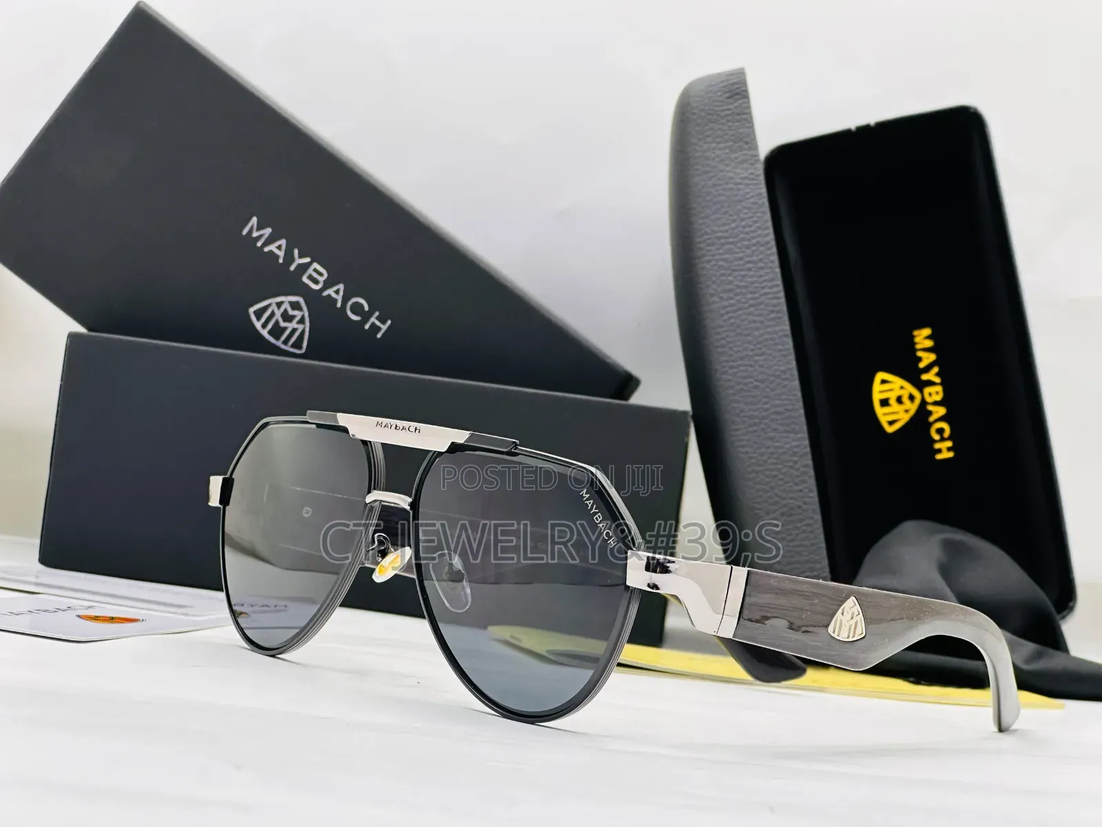 Maybach Luxury Aviator/Square Sunglasses a Double-Beam Metal Frame