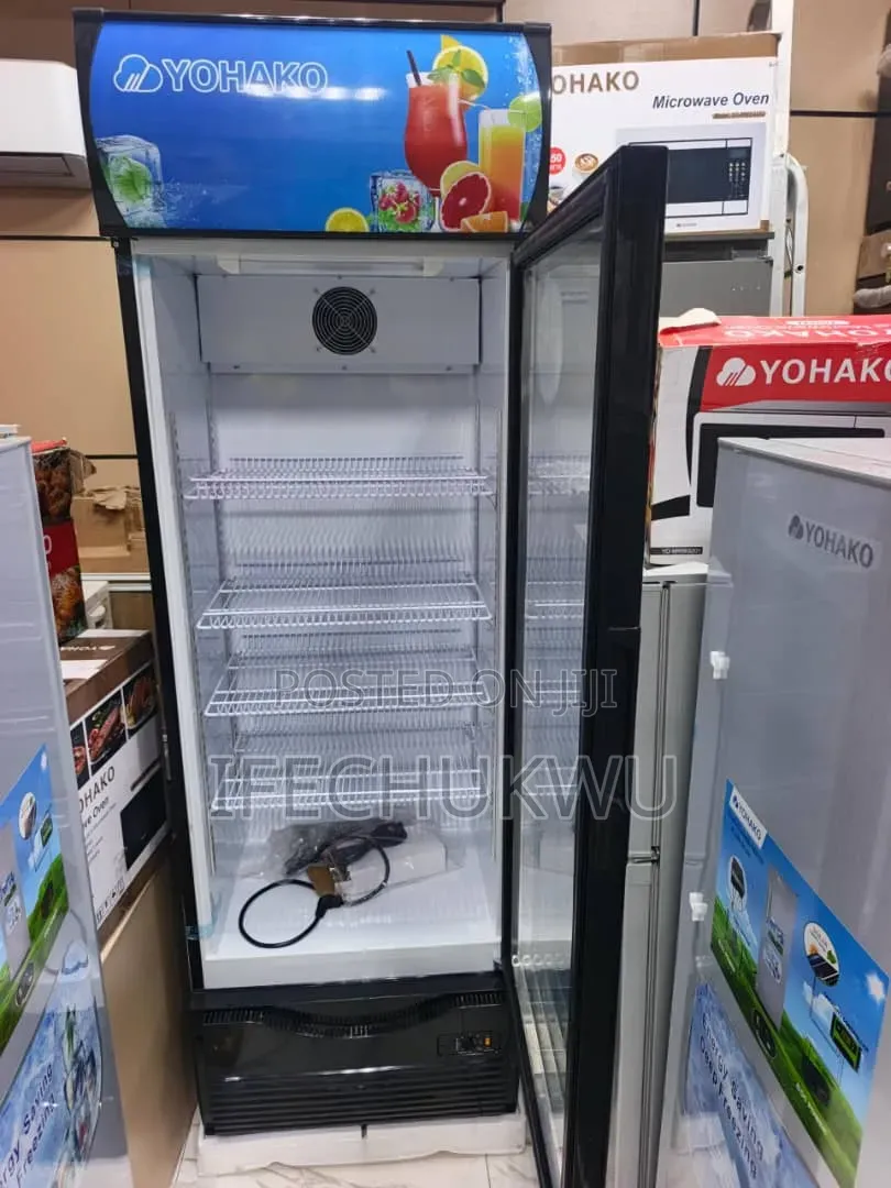 Original YOHAKO AC, DC Solar Inverter Showcase Glass Fridge Copper