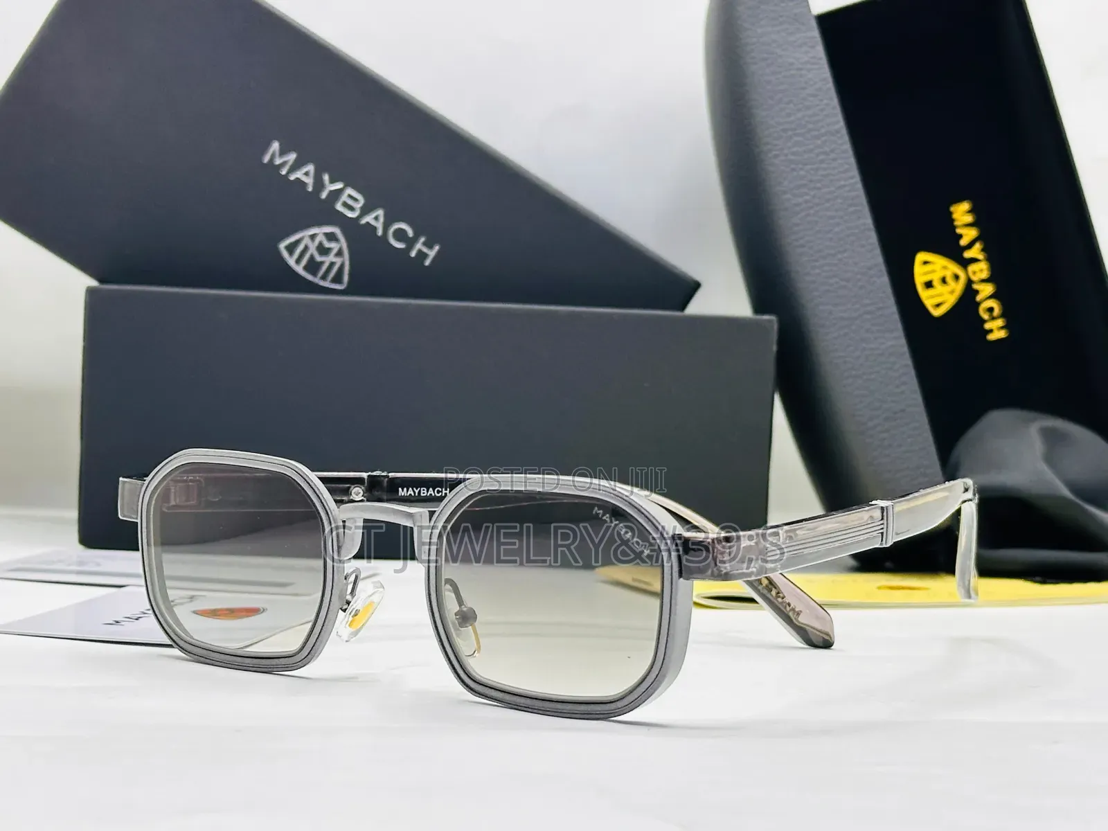 Geometric Maybach Luxury Sunglasses With Tinted Gradient Lenses