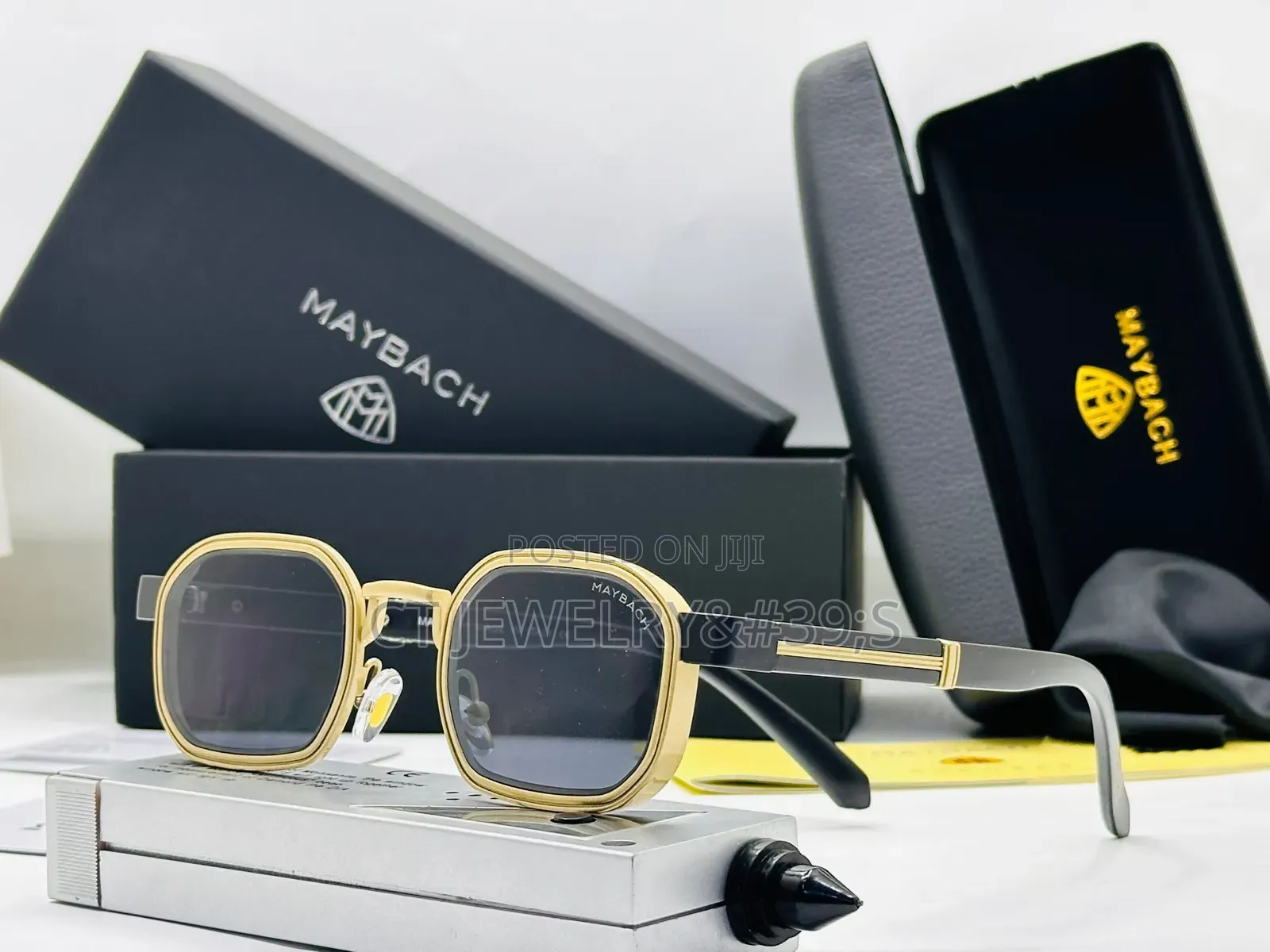 Geometric Maybach Luxury Sunglasses With Tinted Gradient Lenses