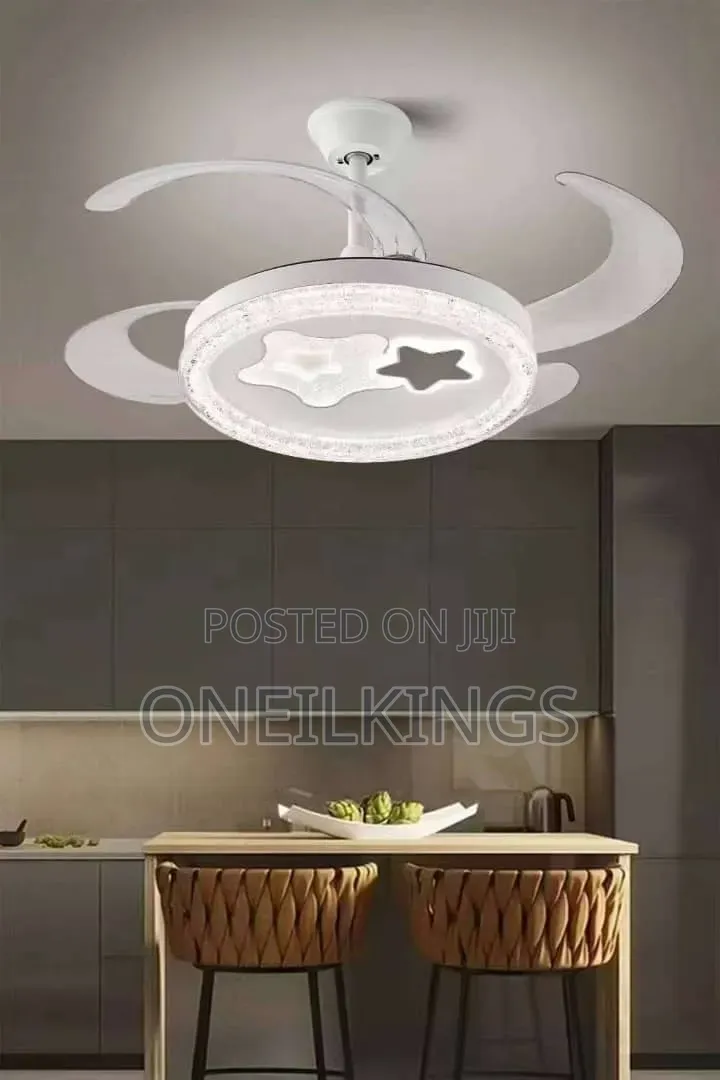 Cchandelier With Foldable Fan Blade
