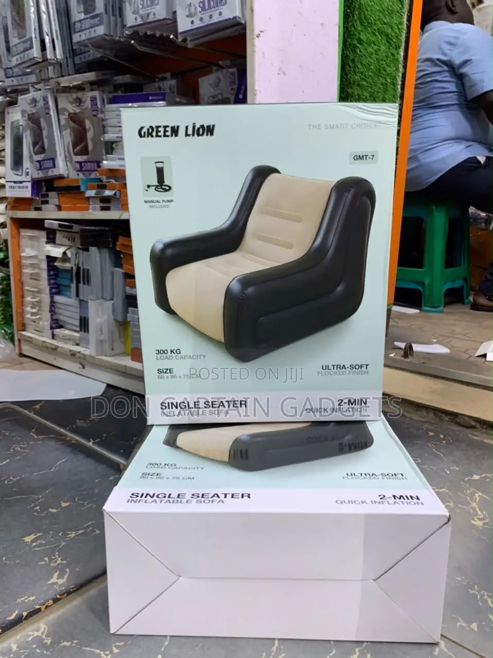 Green Lion Single Seater Inflatable Sofa