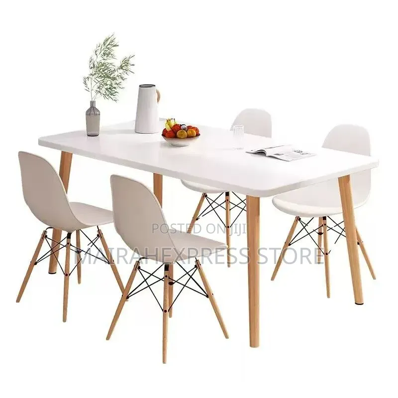 Dinning Rectangle Table 120cm X 80cm + 4 Sitting Chairs Atm