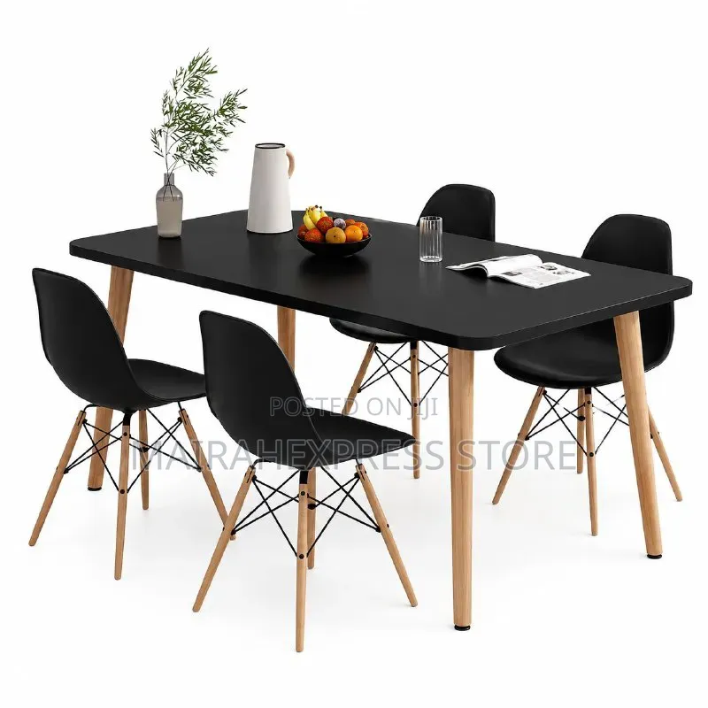 Dinning Rectangle Table 120cm X 80cm + 4 Sitting Chairs Atm