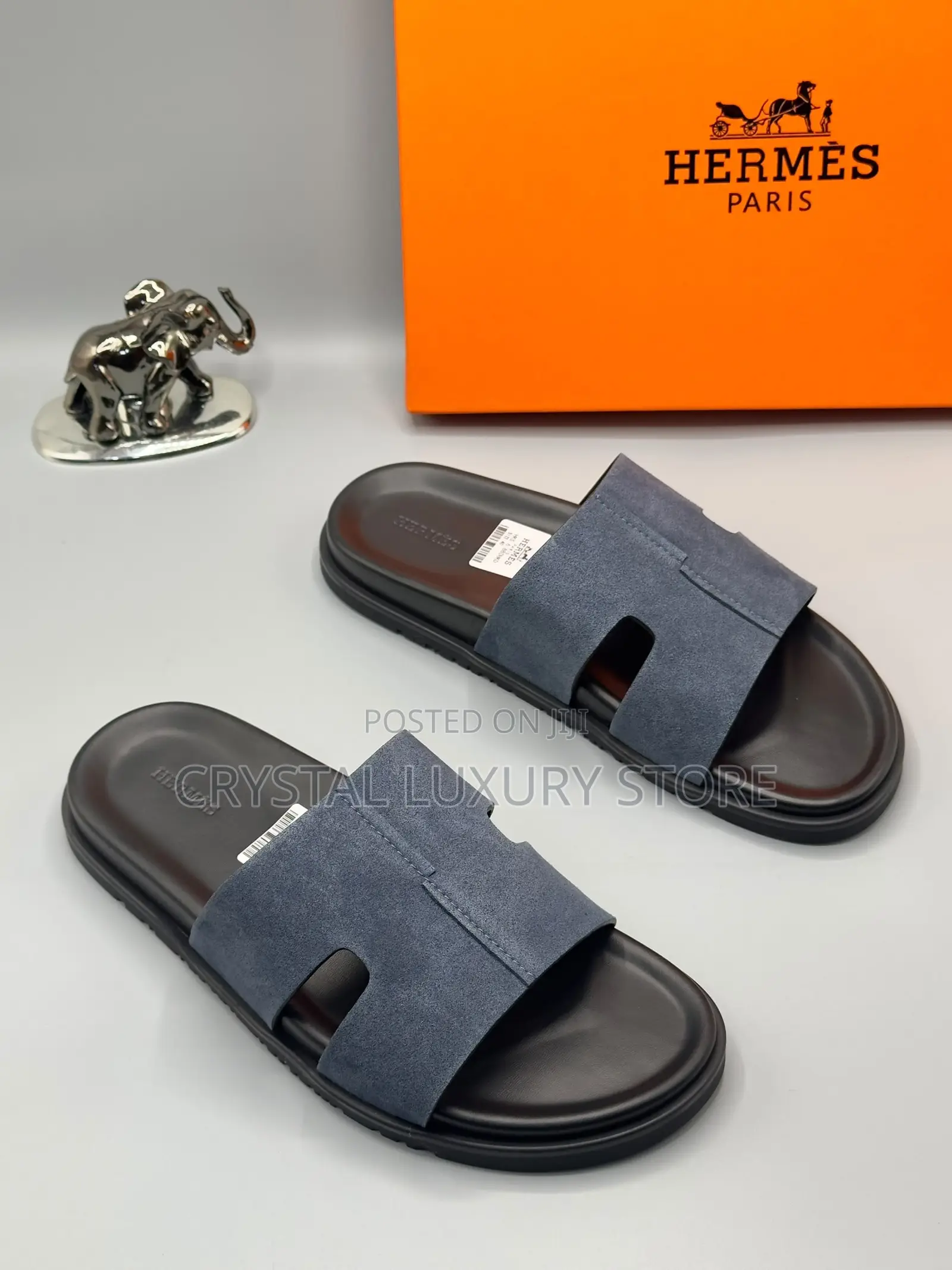 Hermes Quality Luxury Men Genuine Leather Pams