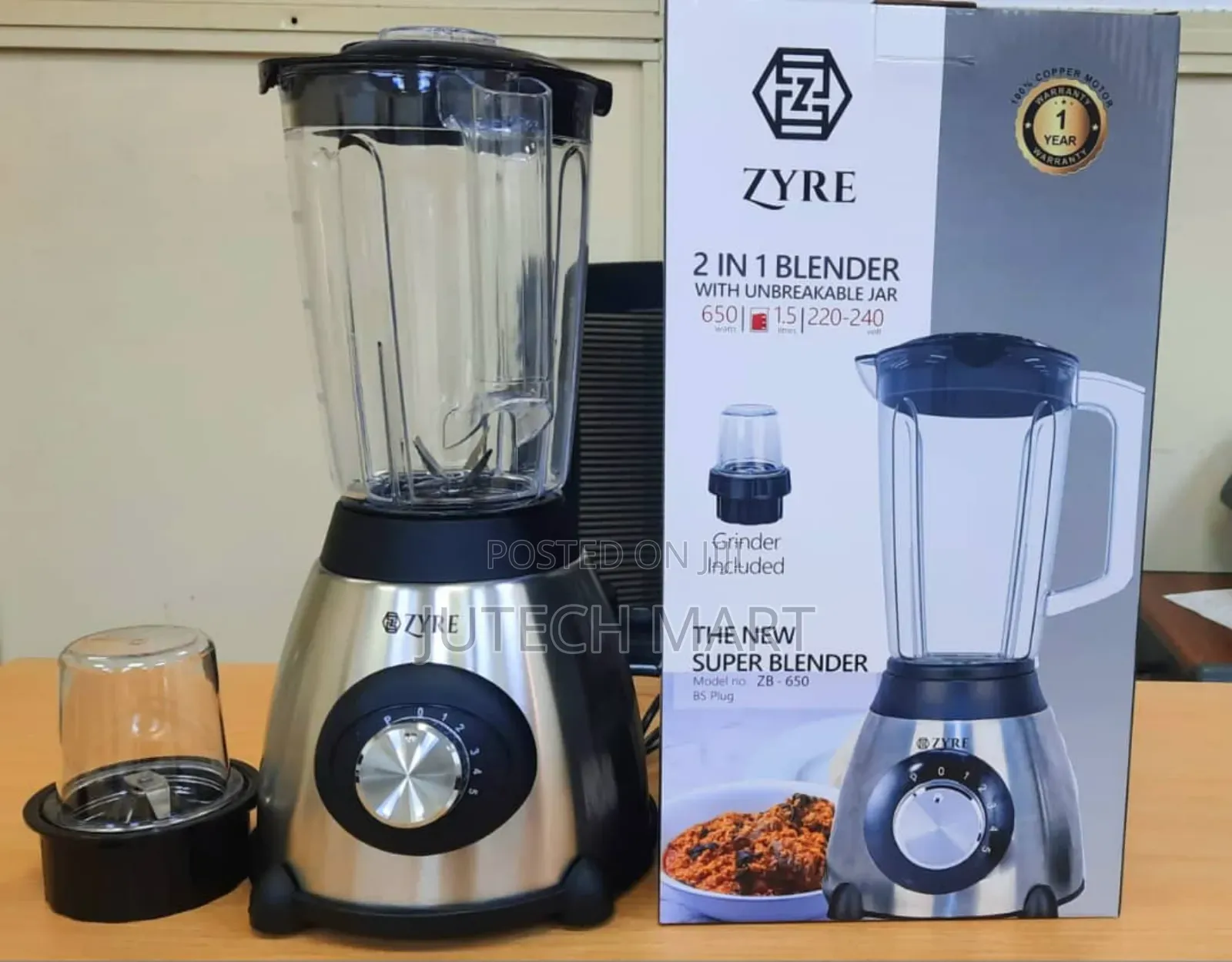 ZYRE 2-in-1 Blender 2500W Copper