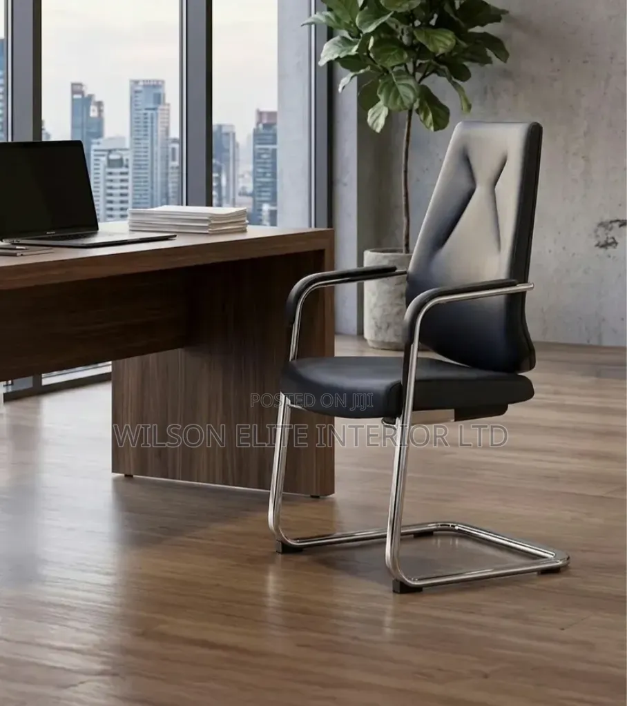 Executive Non Swivel Office Chair, Full Leather Classic. For Visitors.