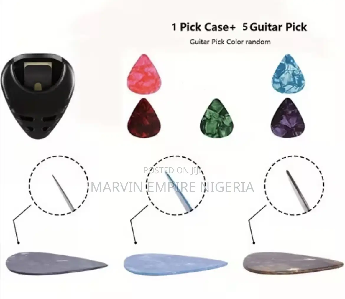 5pcs Guitar Picks 1pc Pick Holder - Acoustic, Electric Guitars, Bass