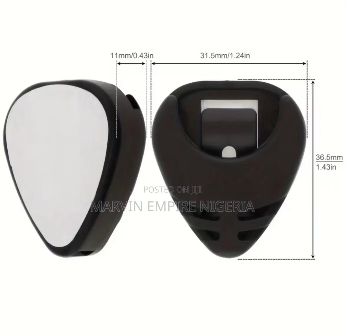 2pcs Black Plastic Guitar Pick Holder With Adhesive Backing Easy Paste