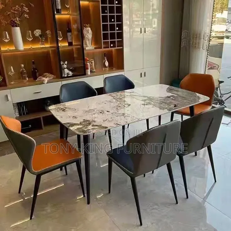 Luxury Marble Dining Table Set With 6-Chair
