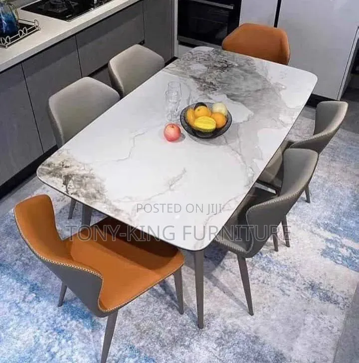 Luxury Marble Dining Table Set With 6-Chair