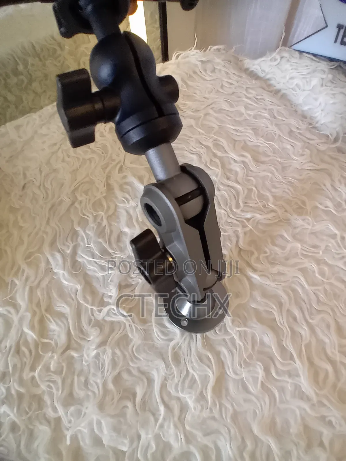 Heavy Duty Drill Base Tablet Holder Car Mount, 360° Adjustable 2-Stage