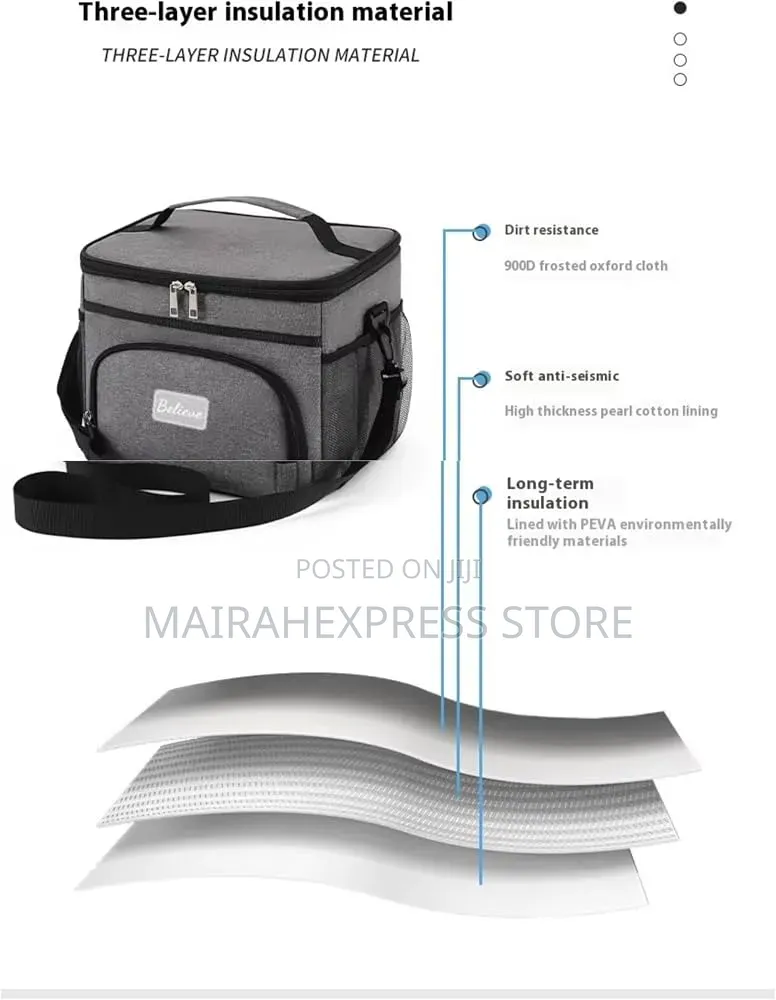 Believe Thickened Aluminum Foil-Lined Large Insulated Picnic/Lunch Bag
