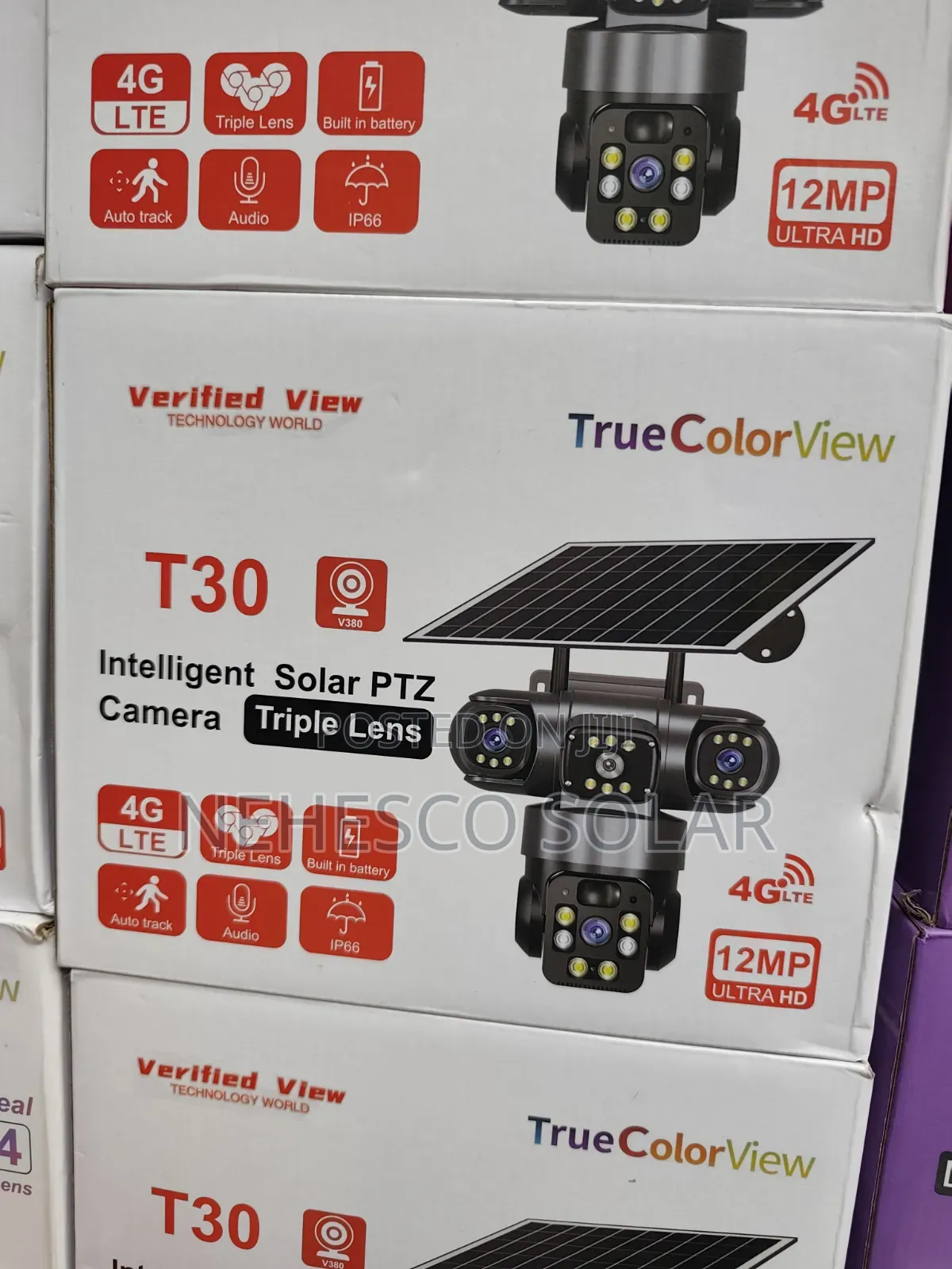 Triple Lens 12MP Solar PTZ Camera With 4G LTE