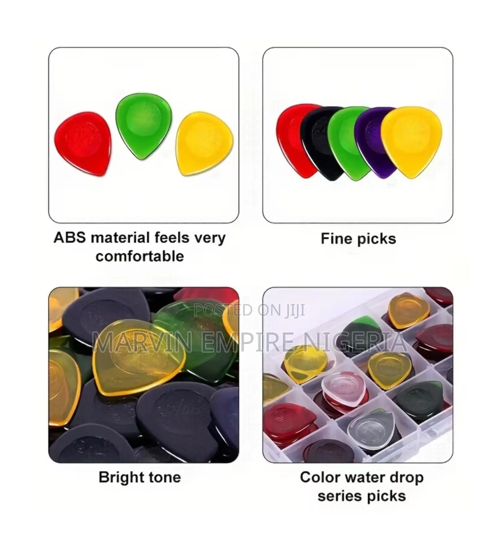 5pcs Professional Colorful Guitar Picks 1/2/3mm -for Acoustic Electric
