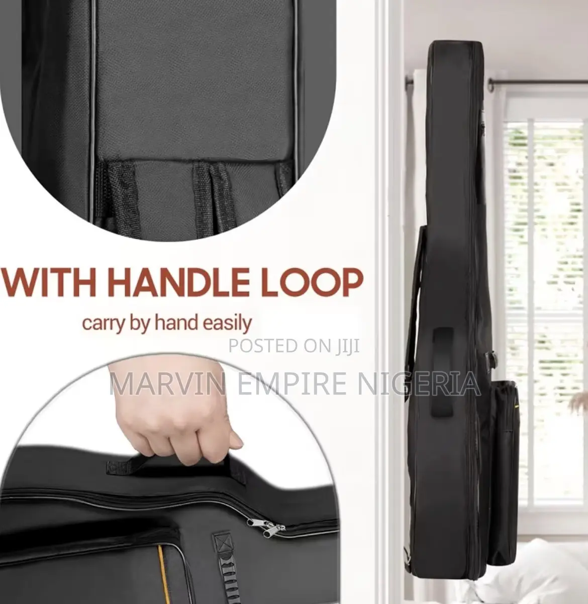 Acoustic Guitar Bag With Padding, Adjustable Shoulder Straps, Gig Bag