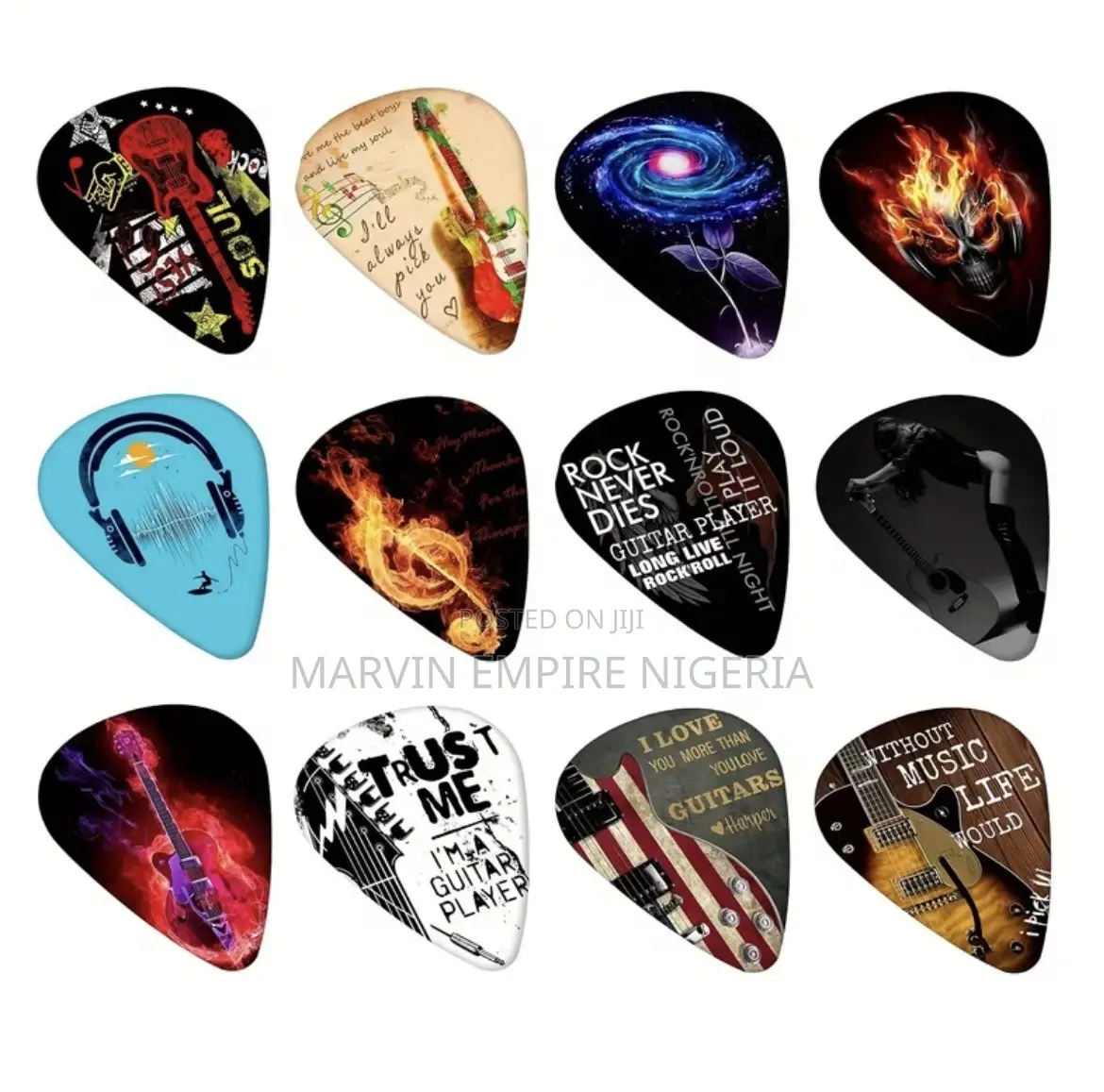 12pcs of Colorful Custom Guitar Picks | Double-Sided Creative Gift