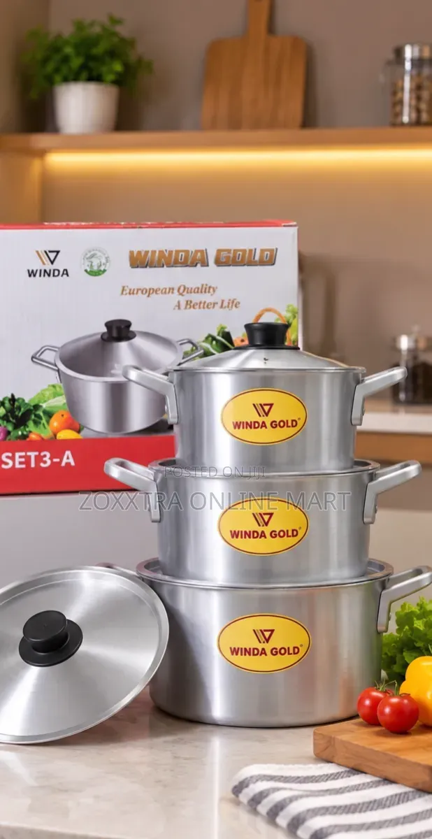 Winda Gold 3-Piece Cooking Pot Set (S)