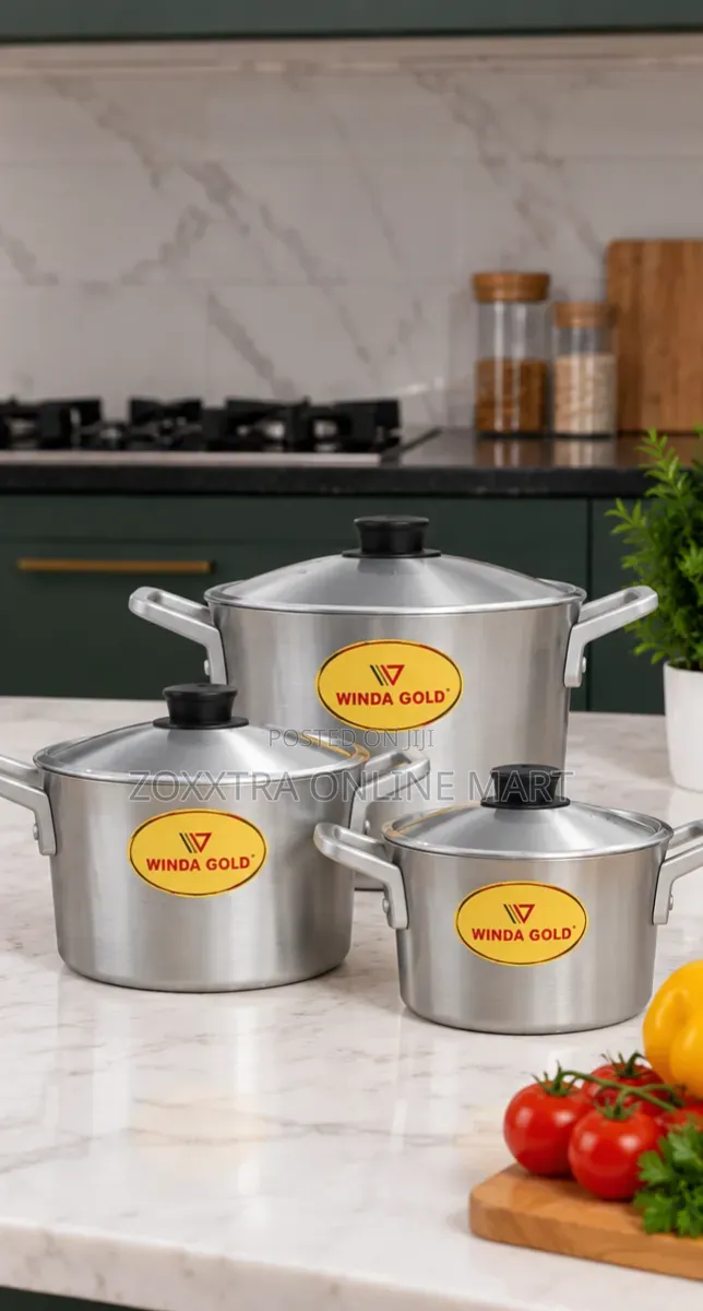 Winda Gold 3-Piece Cooking Pot Set (S)