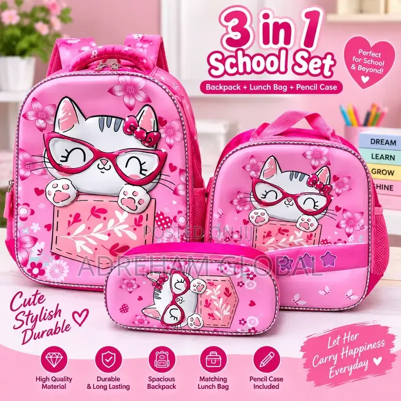 3in1 Cute 3d Carton Character School Bag,lunch Bag,pencil(nursery-Pri)
