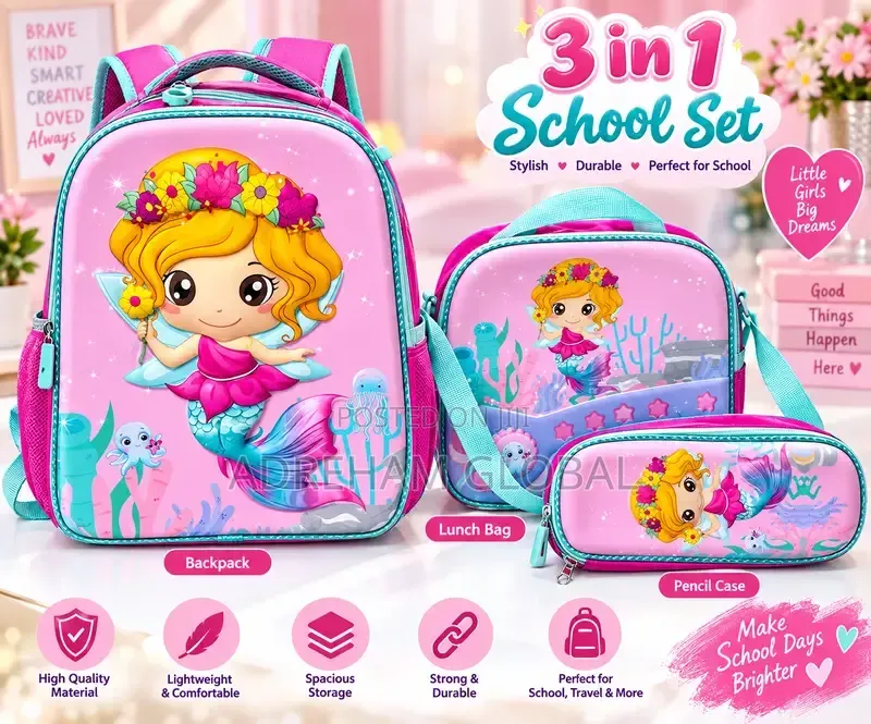 3in1 Cute 3d Carton Character School Bag,lunch Bag,pencil(nursery-Pri)