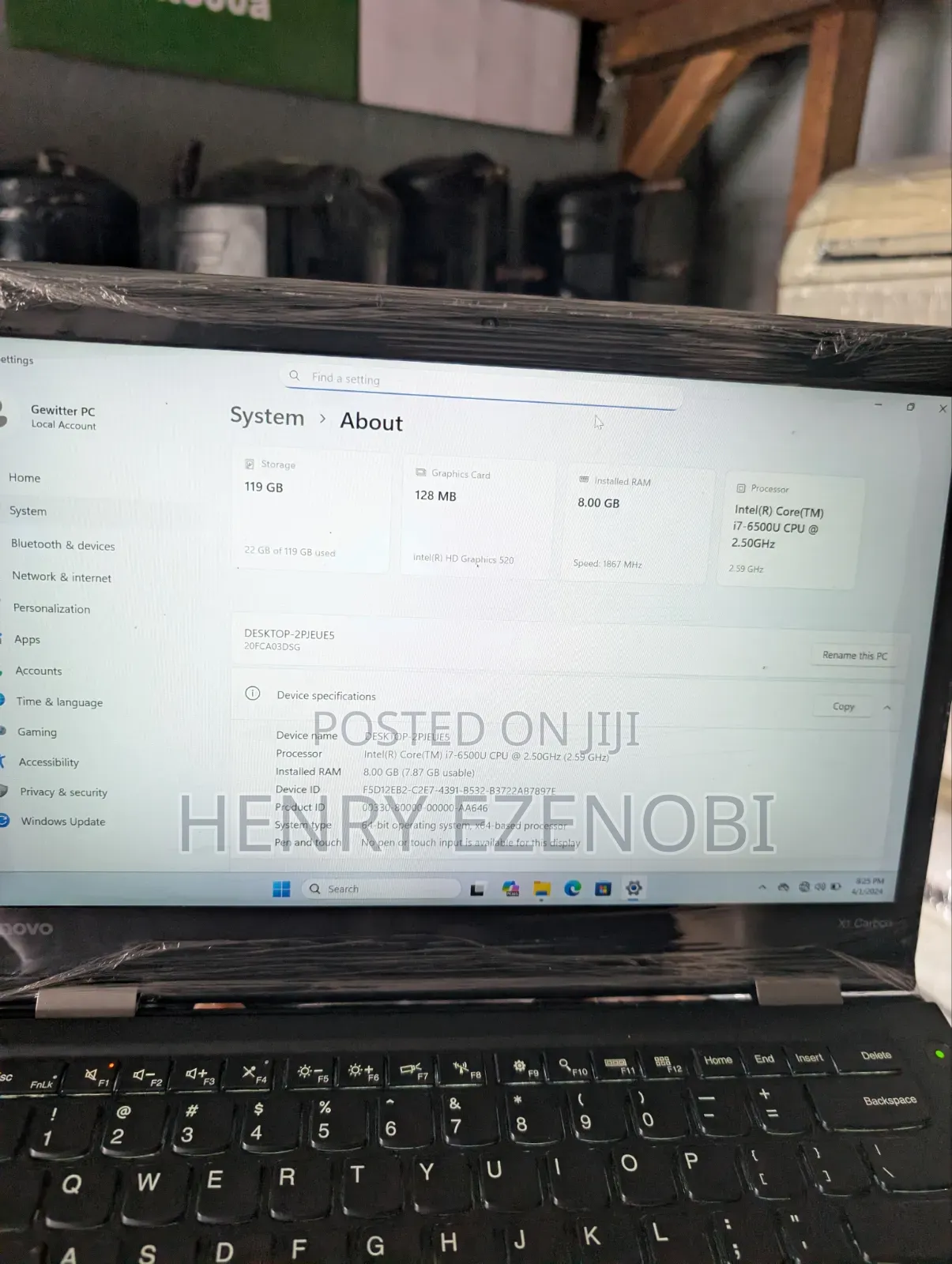 Laptop Lenovo ThinkPad X1 Carbon 8GB Intel Core i7 SSD 128GB