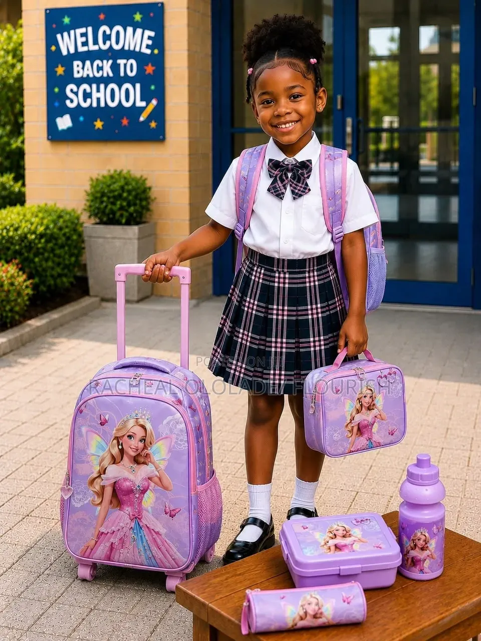 Children 17 Inches Back to School Bag and 5 Sets