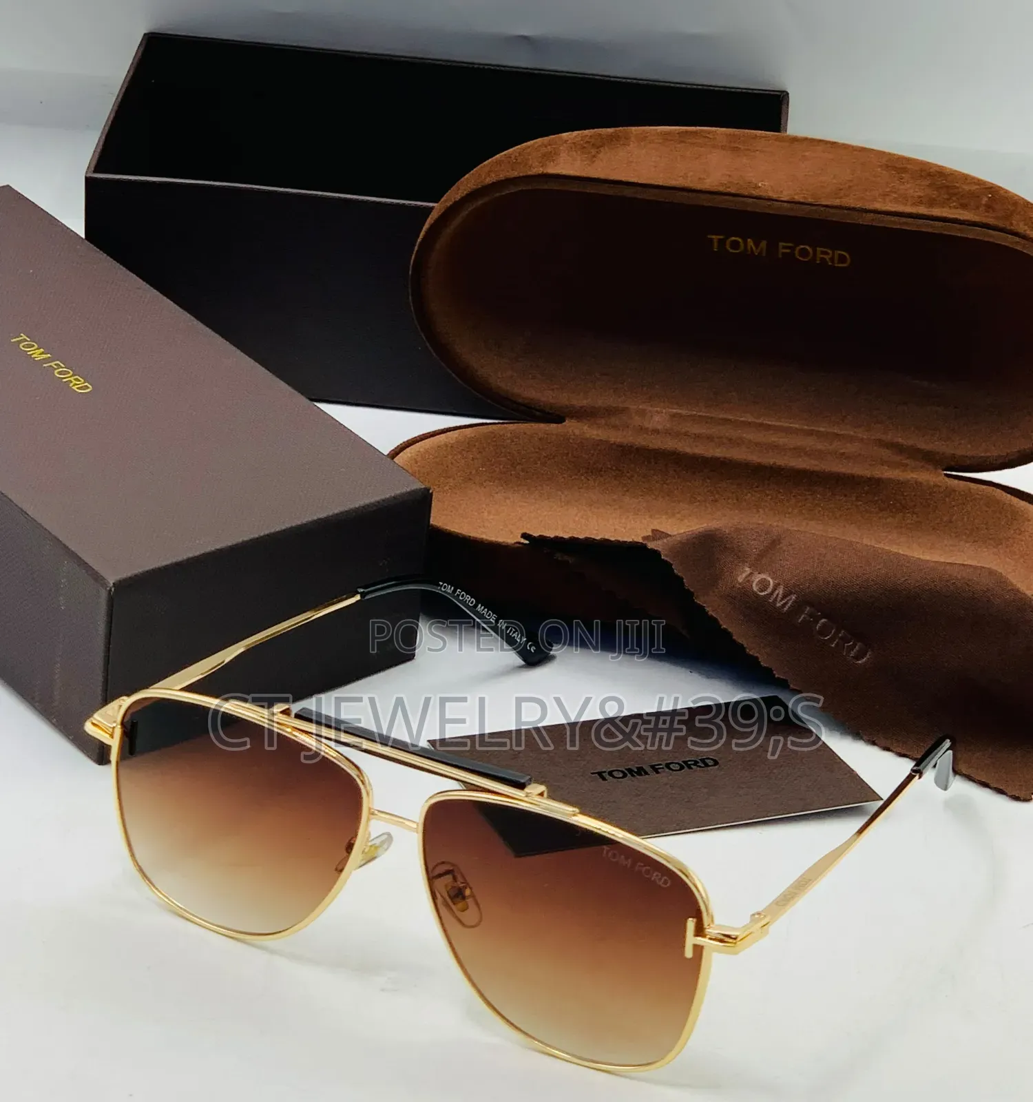 Tom Ford Jaden FT1017 Pilot-Frame Sunglasses and Gradient Tinted
