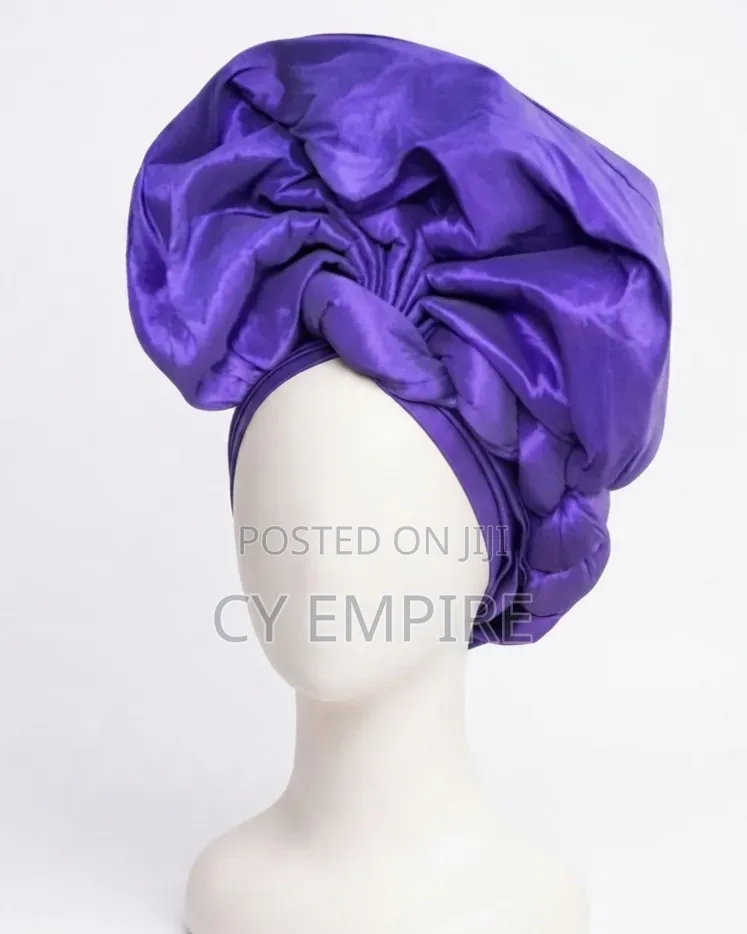 Purple Silk Turban Gele