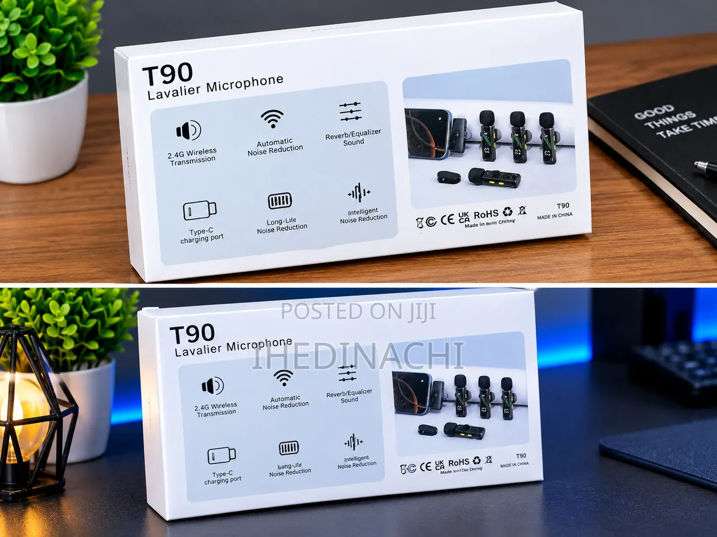 T90 4-in-1 Noise Cancellation Wireless Microphone