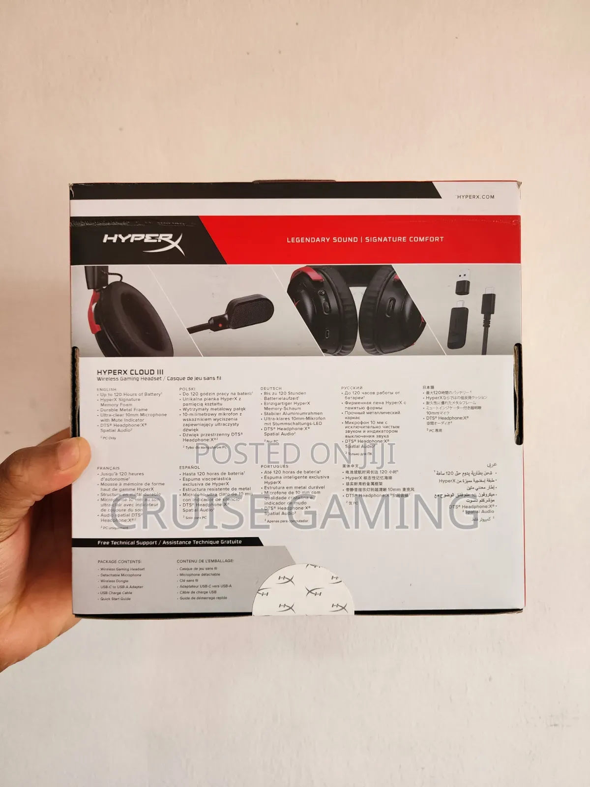 Hyperx Cloud 3 Wireless Gaming Headset DtsX Headphone Legendary Sound