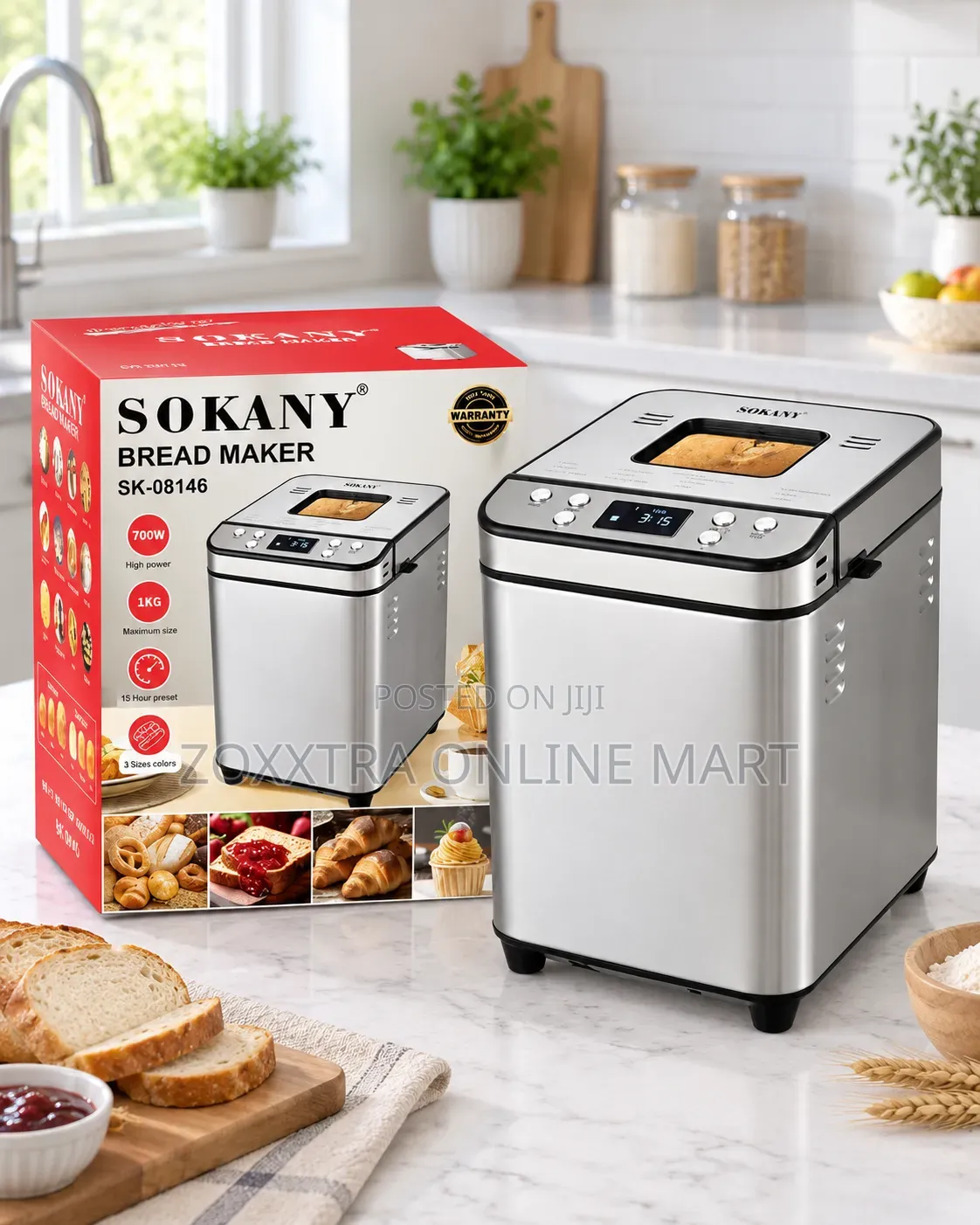 Sokany Bread Maker SK-08146 – 700W Automatic Bread Machine