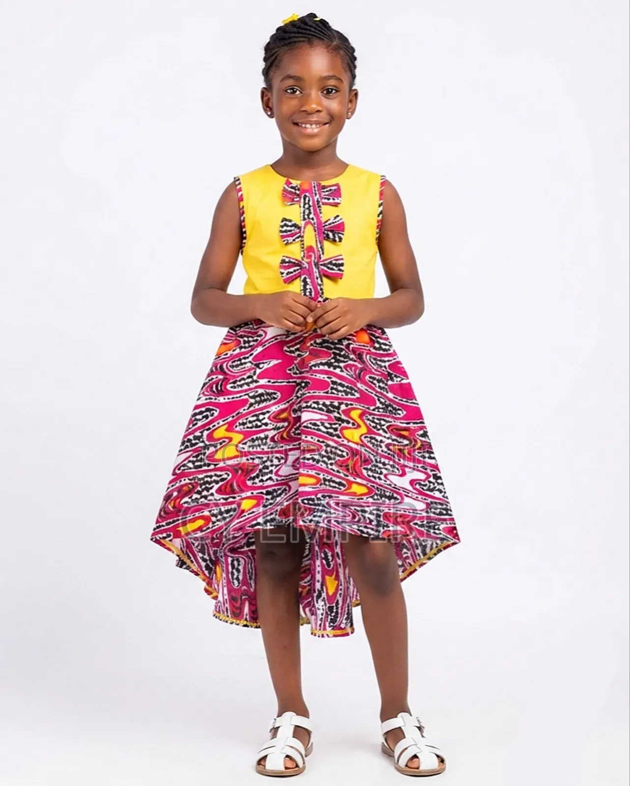 3T Ankara Mix Hi Low Dress