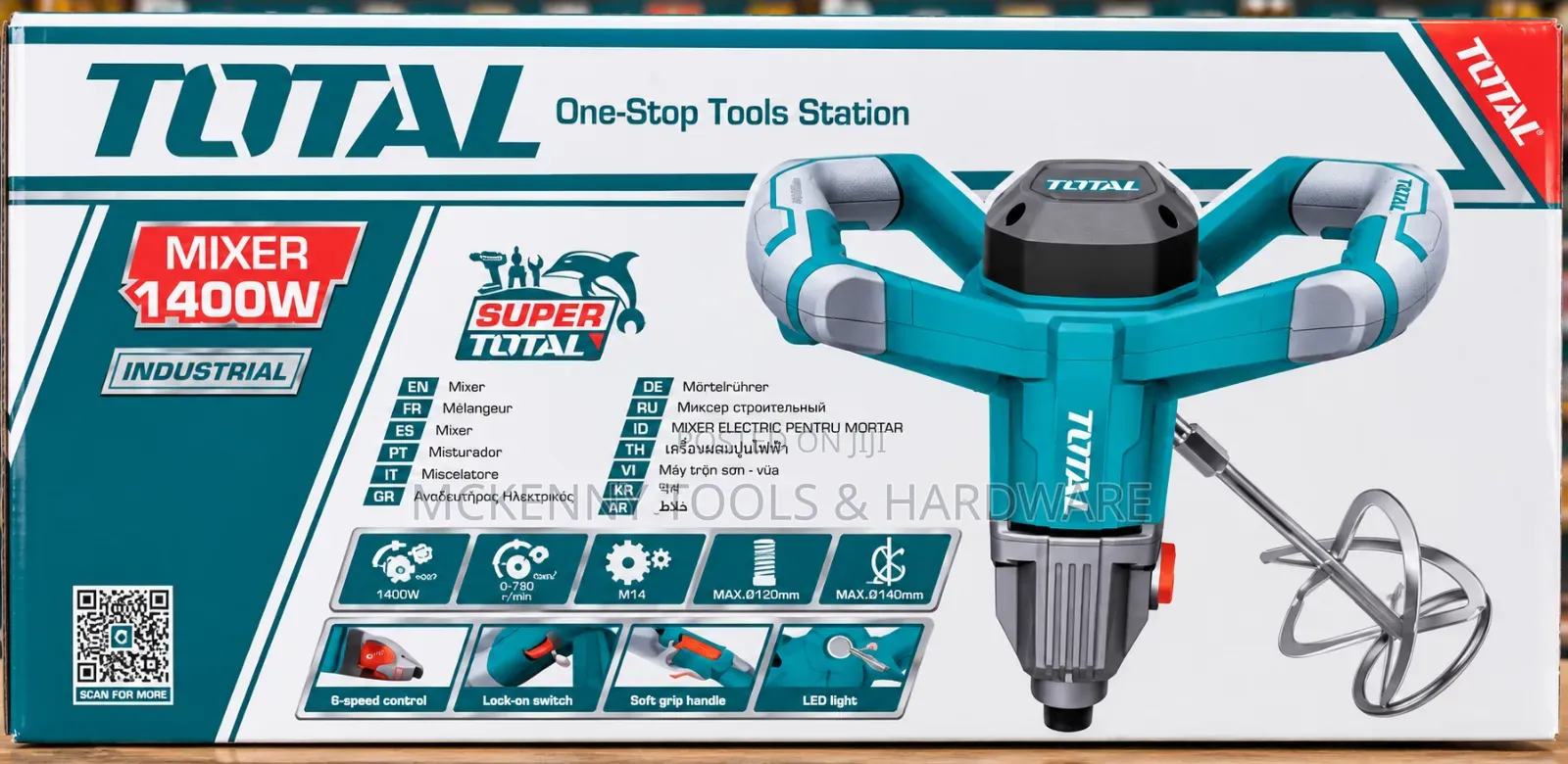 TOTAL 1400W Industrial Paint Mixer | Cement, Mortar Paint Mixer
