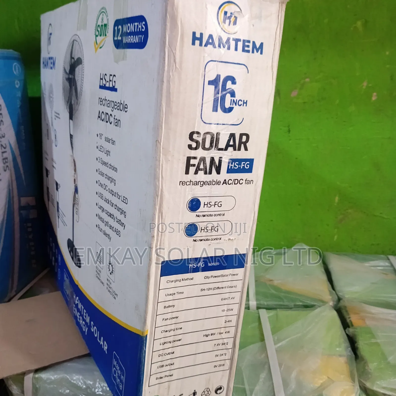 Hamtem Solar Rechargeable Fan