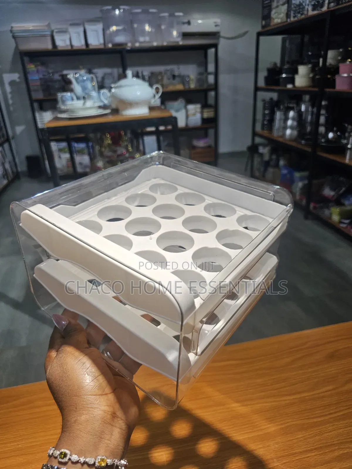 Double-Layer Acrylic Egg Storage Box / Rack