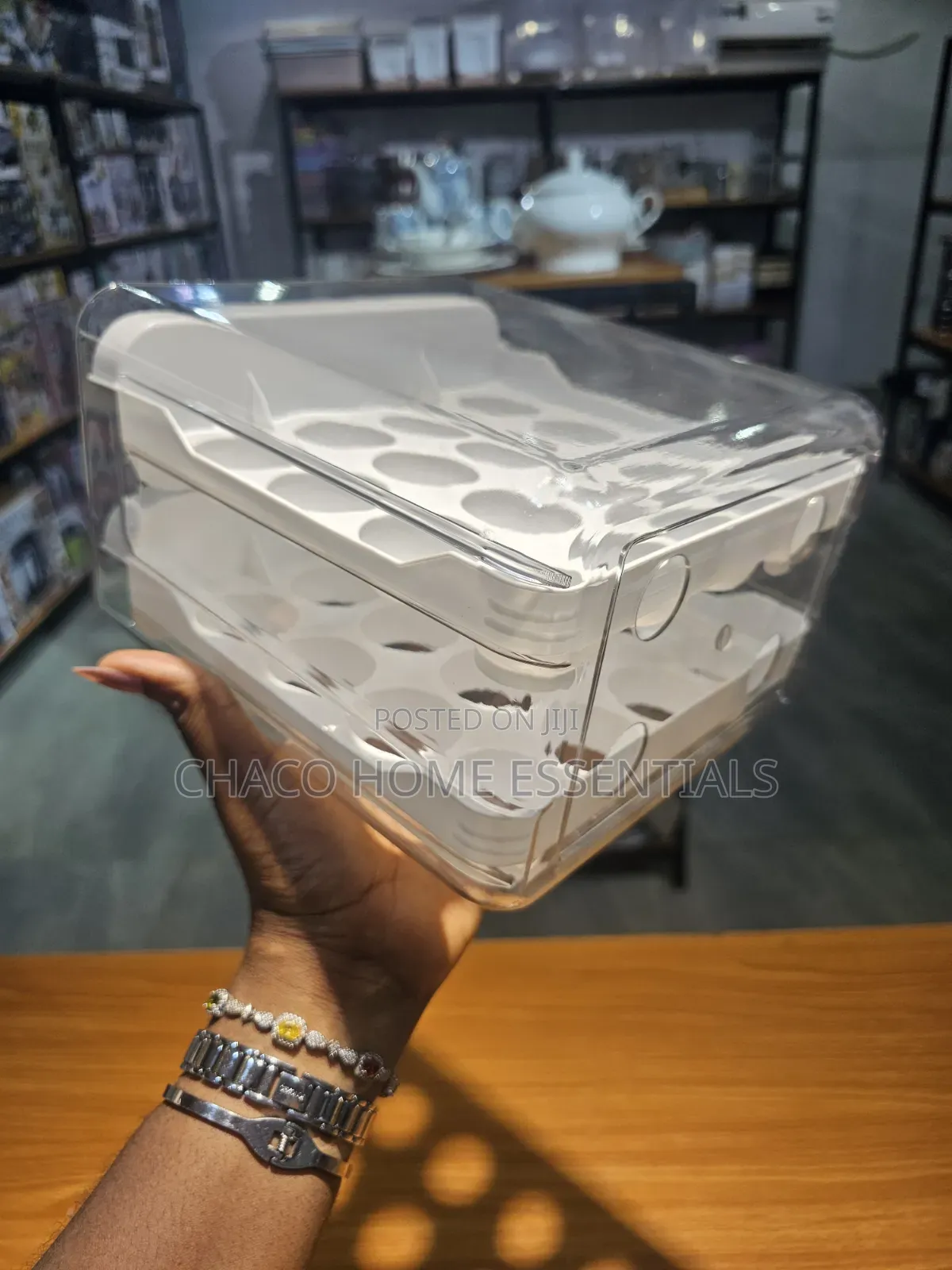 Double-Layer Acrylic Egg Storage Box / Rack