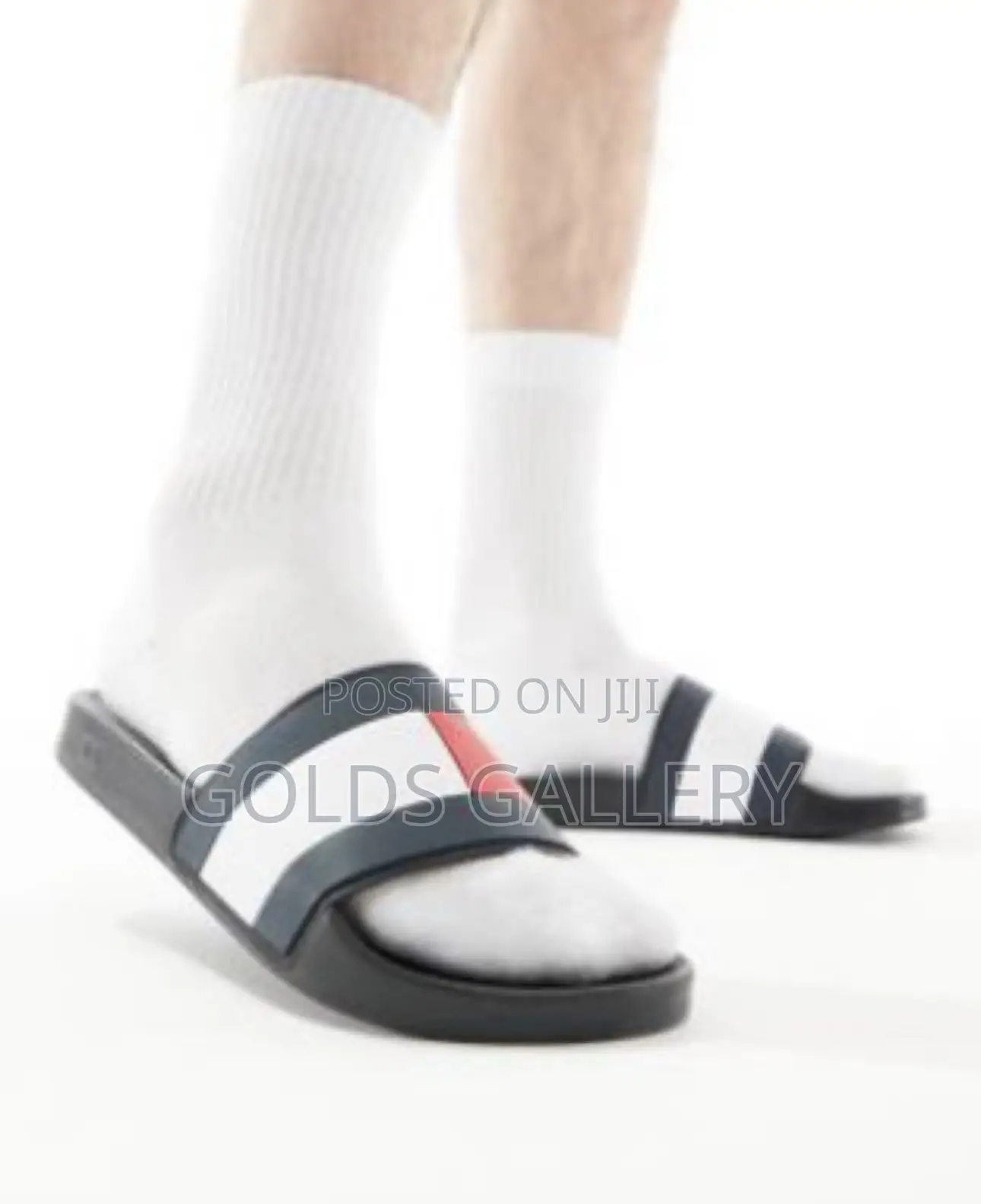 Tommy Hilfiger Rubber Flog Sliders in Black (USA)
