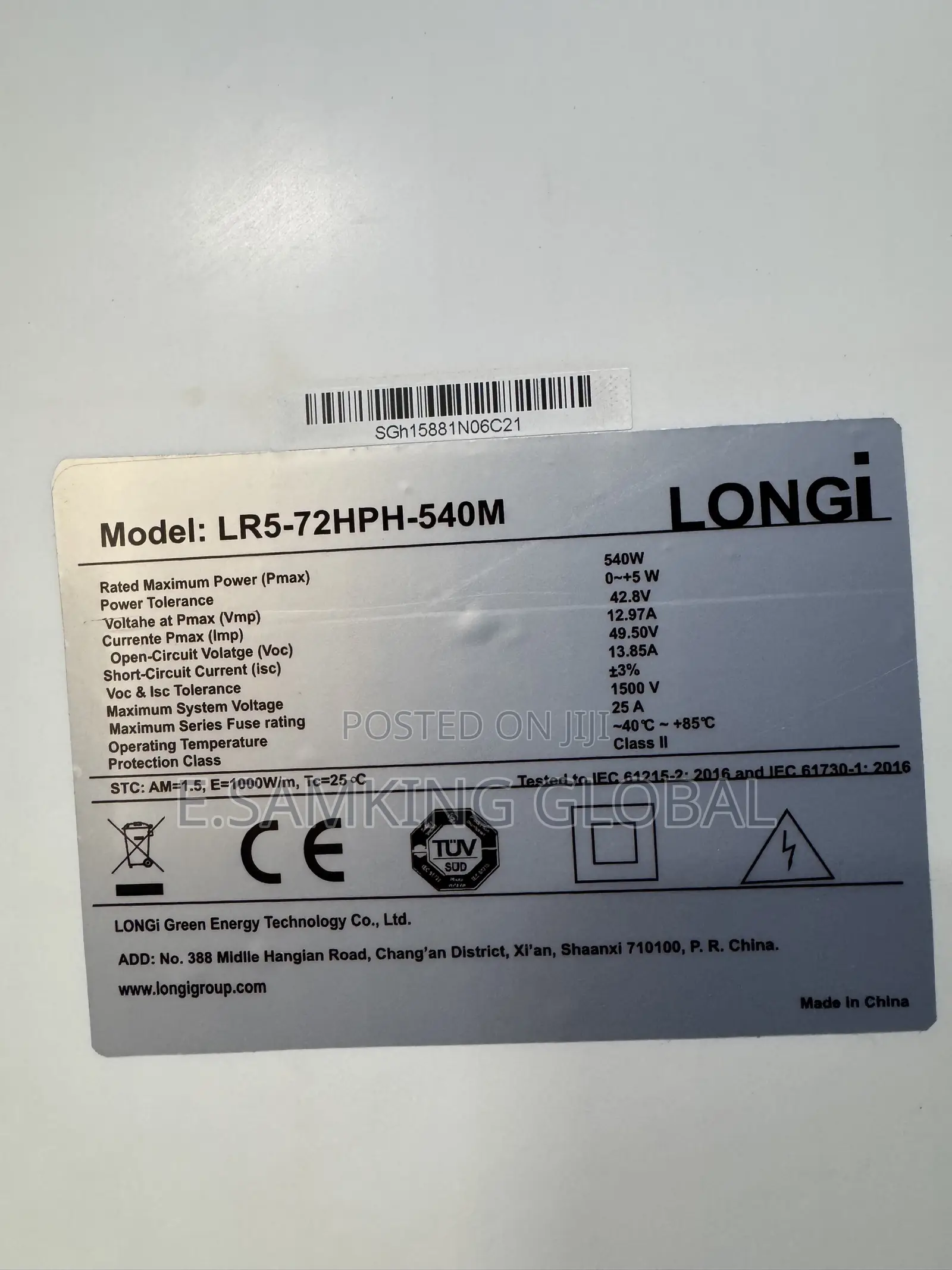 540watt Longi Solar Panels