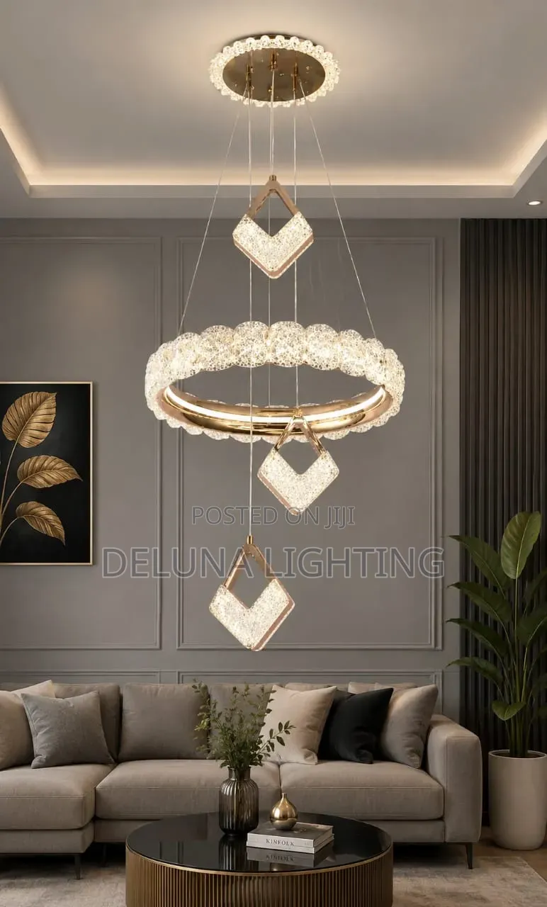Modern 3-Color LED Drop Chandelier – Elegant & Stylish