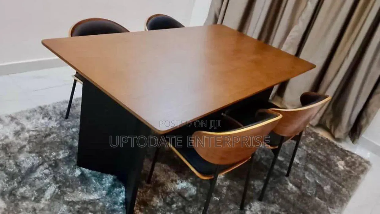 Wide Brown Dining Set 4seater