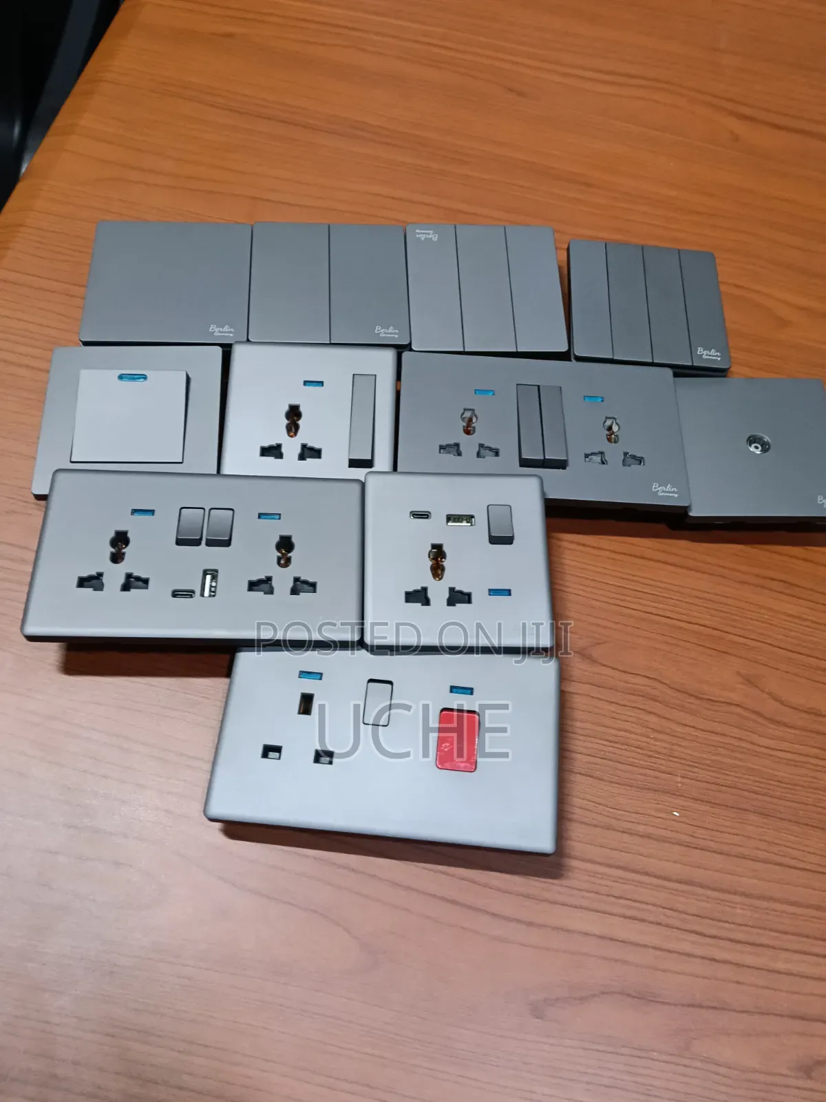 Complete Berlin Socket and Switches Gray Colour