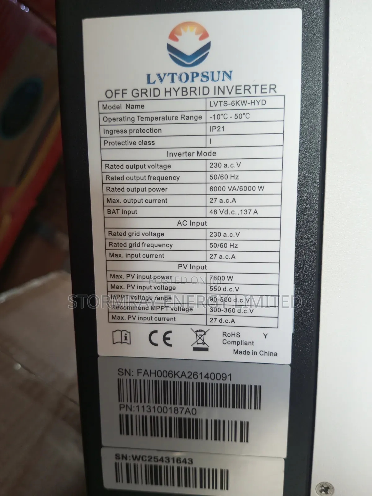 LVTopsun 6kva Hybrid Inverter