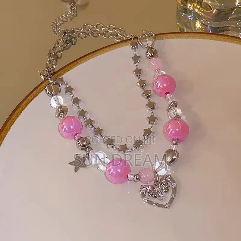 Y2K Pink Beaded Ladies Gift Nacklace