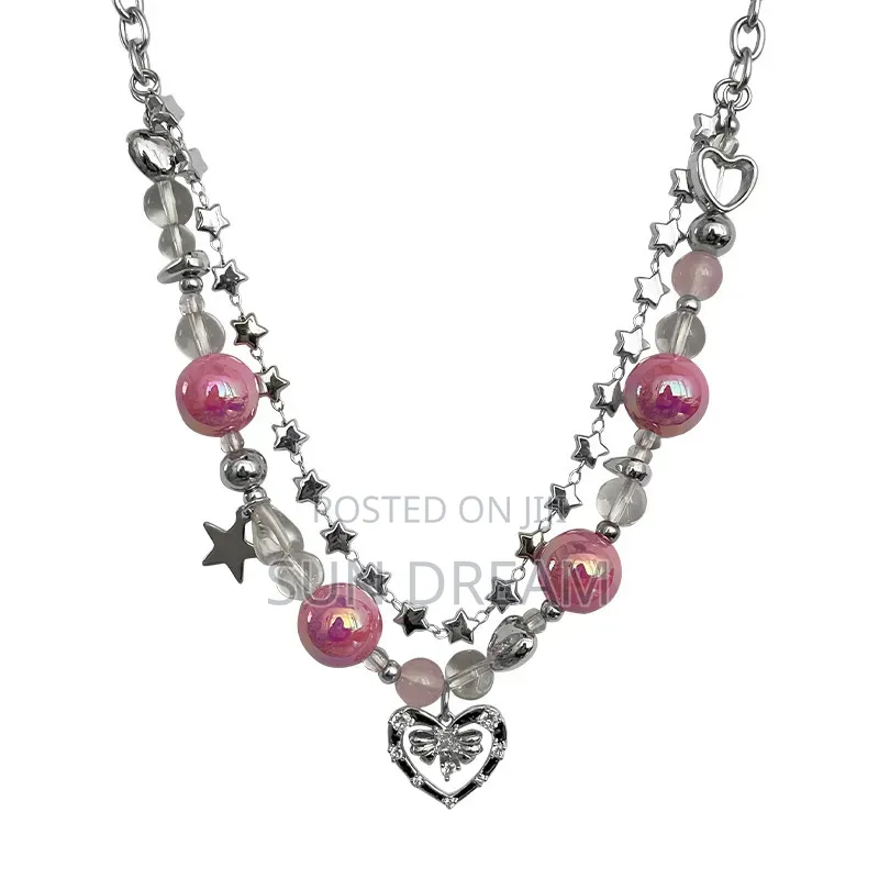Y2K Pink Beaded Ladies Gift Nacklace